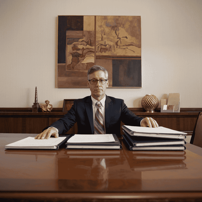 Expert witness reviewing documents and preparing for a deposition
