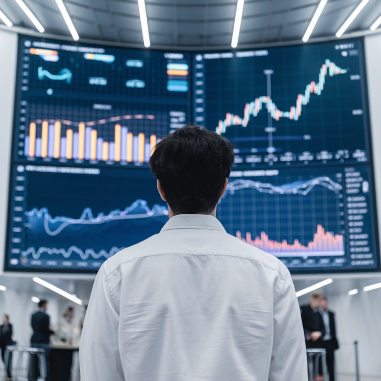 A futuristic digital display illustrating the evolving landscape of IME and expert witness services.