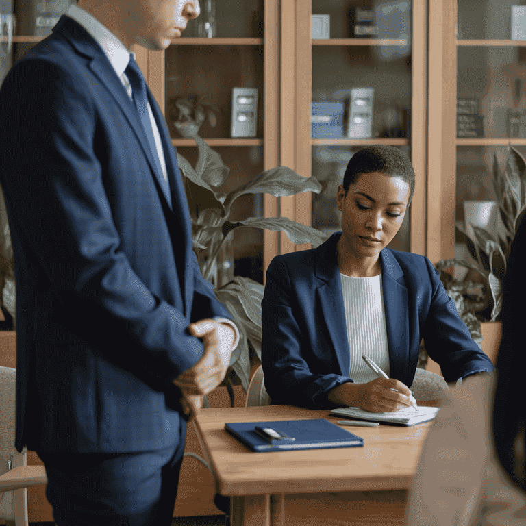 Expert and attorney discussing case strategy in a consultation