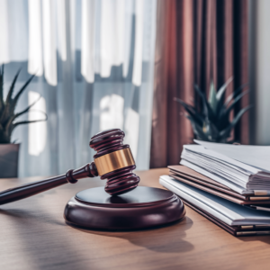 A gavel and legal documents representing legal regulations affecting Independent Medical Examinations.