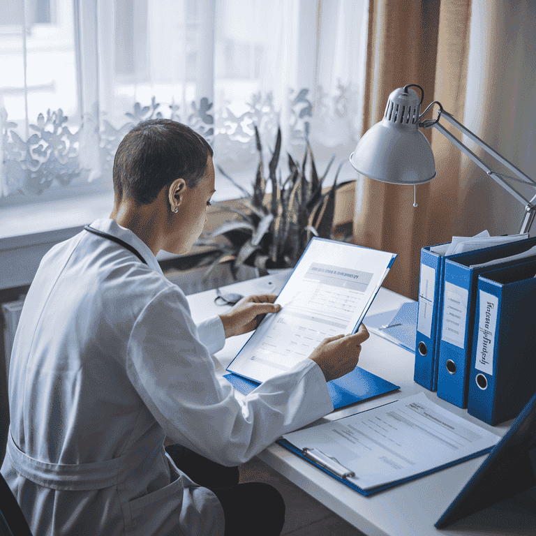 Expert analyzing medical records for litigation purposes