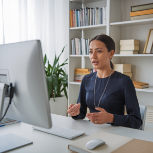 A virtual consultation taking place for an Independent Medical Examination or expert witness testimony.