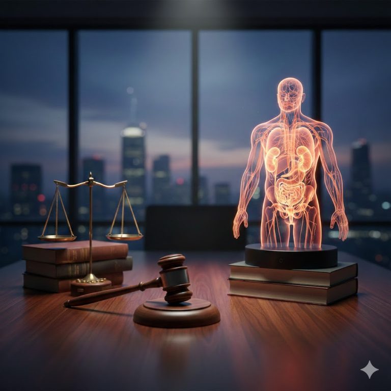 Medical illustration of the human urinary tract anatomy including kidneys and bladder within a transparent body silhouette.